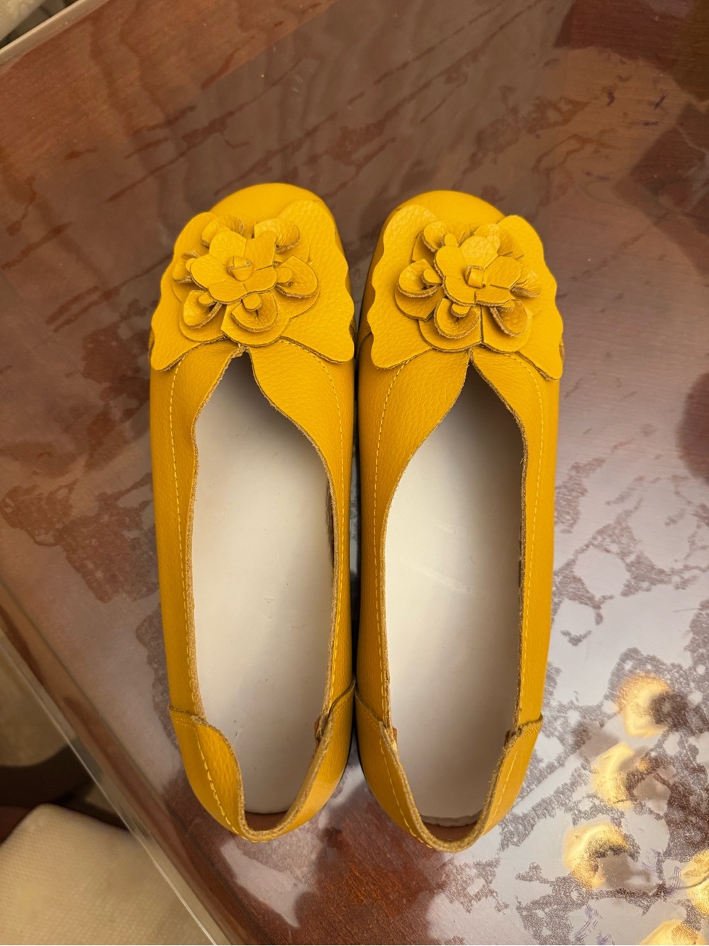 Women’s Yellow Floral Ballet Flats
